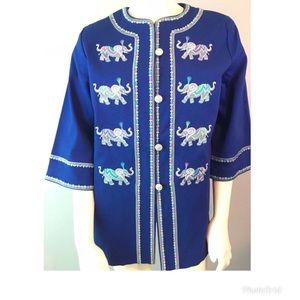 Bob Mackie Indian Elephant  Kimono Jacket